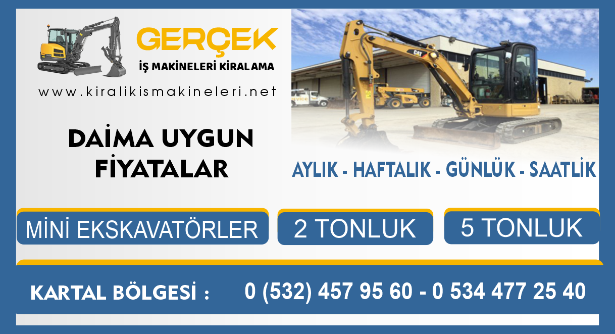 Kartal Kiralık Mini Ekskavatör İş Makineleri – Hemen Kirala